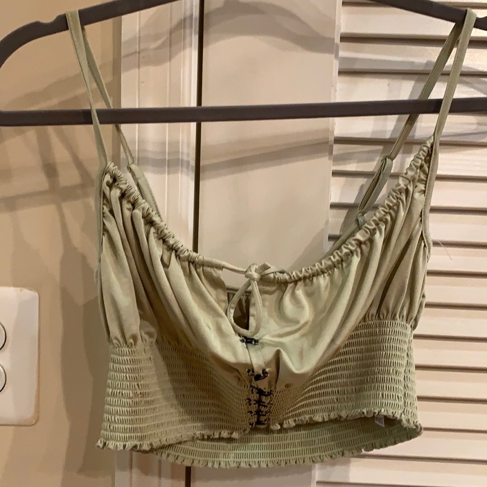 Green crop top